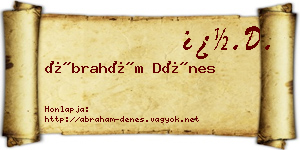 Ábrahám Dénes névjegykártya