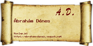 Ábrahám Dénes névjegykártya