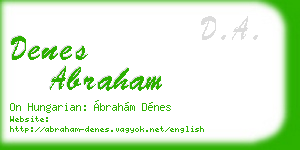denes abraham business card